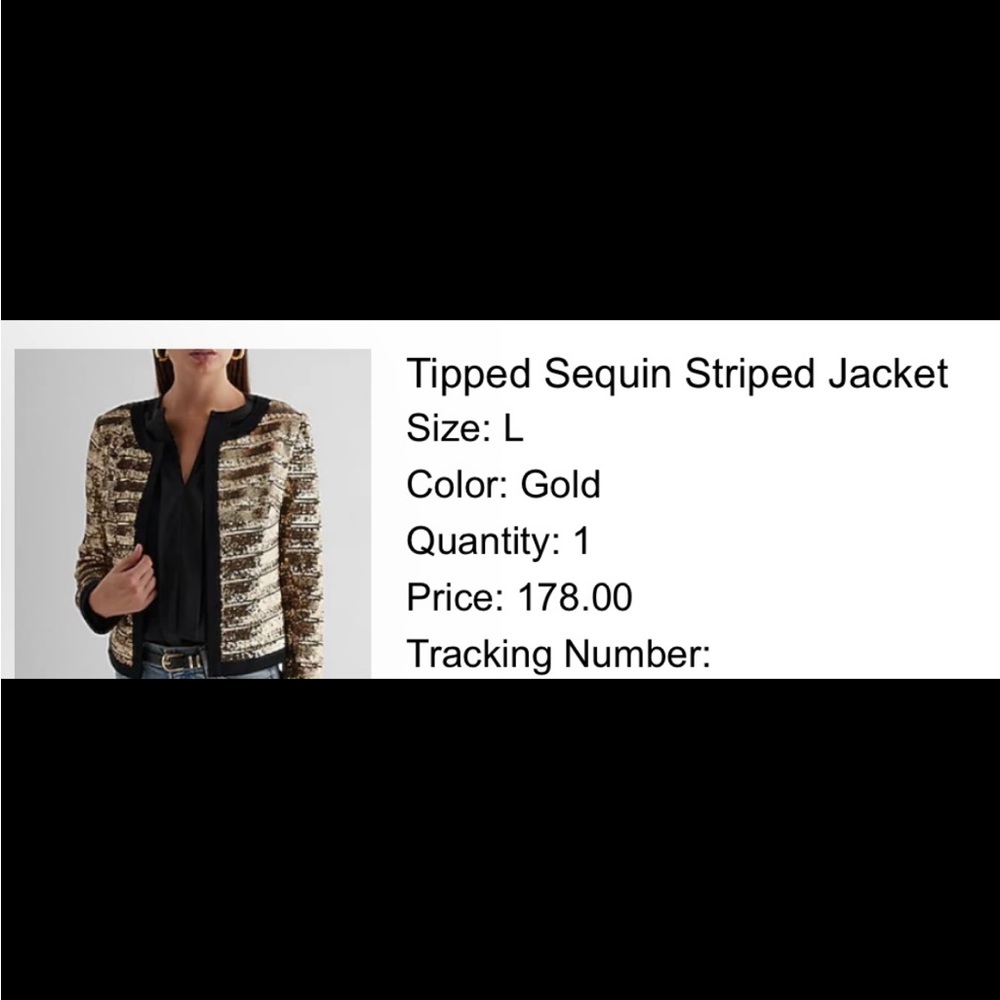 Express Tipped Sequin Striped Jacket - image 4